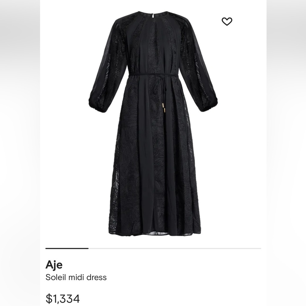 Aje Soleil Midi Black Dress Size 2
